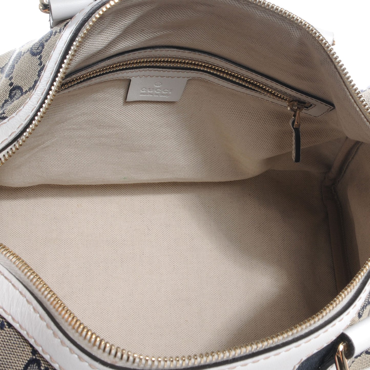 Monogram Selleria Calfskin Vintage Web Medium Boston Beige Blue Mystic White