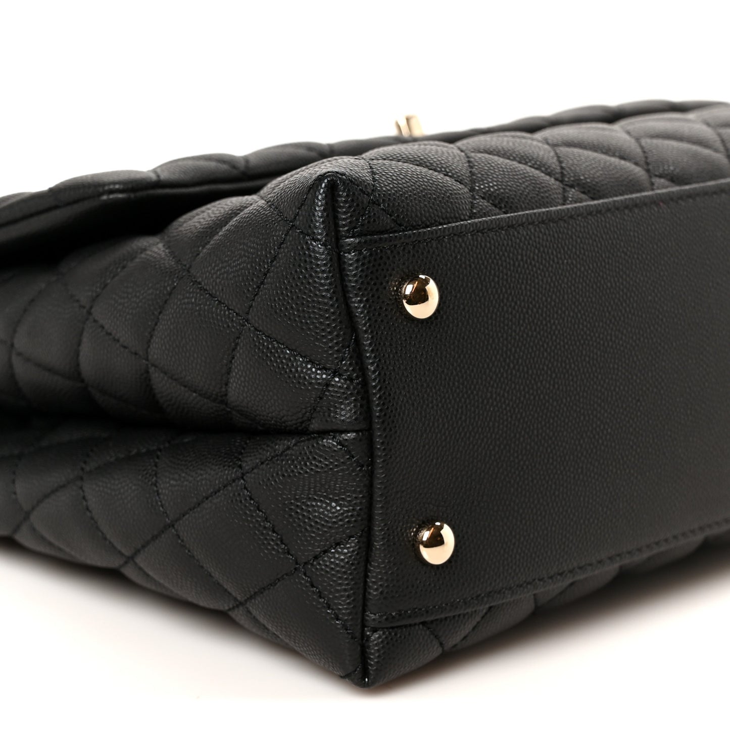 Caviar Quilted Medium Coco Handle Flap Black