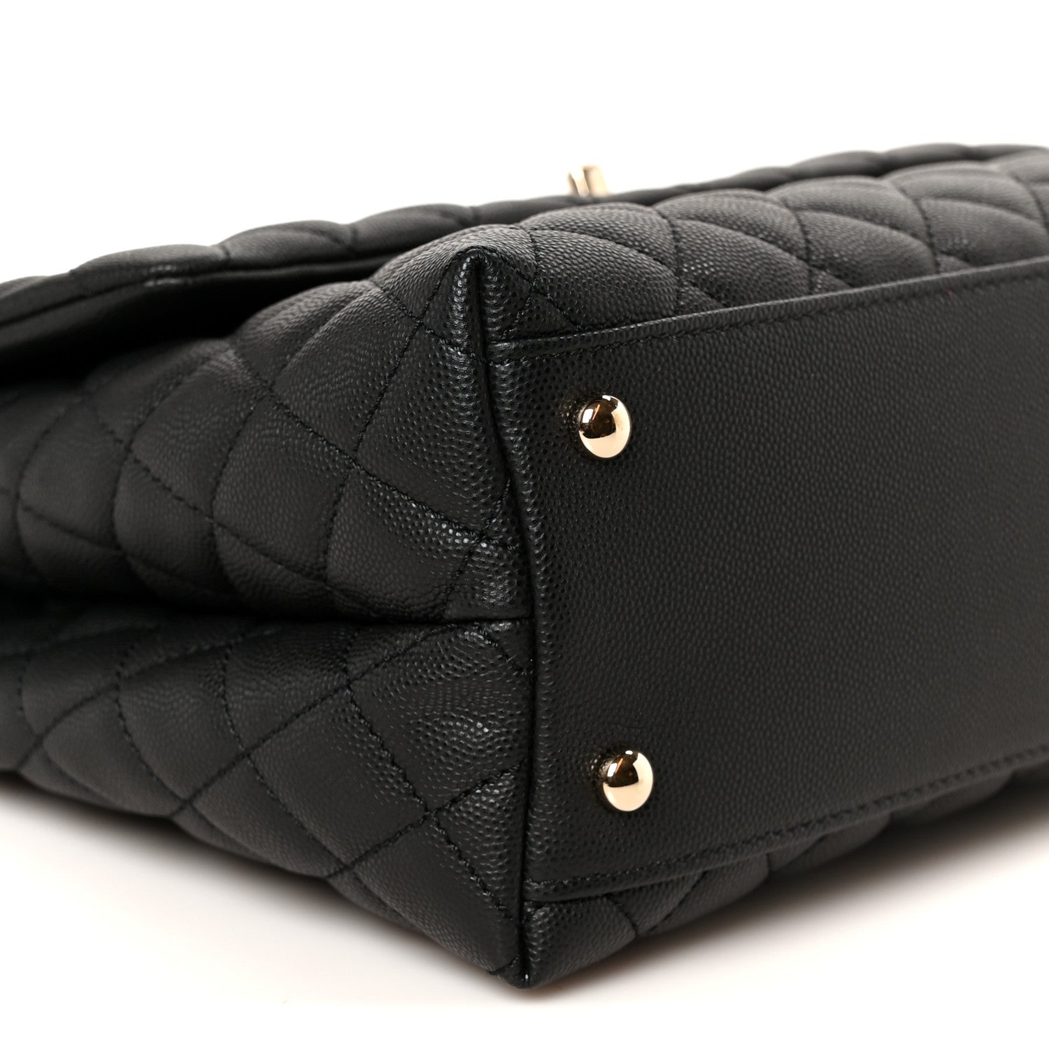 Chanel Caviar Quilted Medium Coco Handle Flap Black 10 of 12
