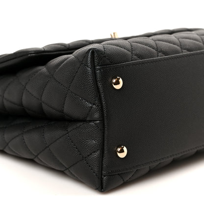 Chanel Caviar Quilted Medium Coco Handle Flap Black 10 of 12