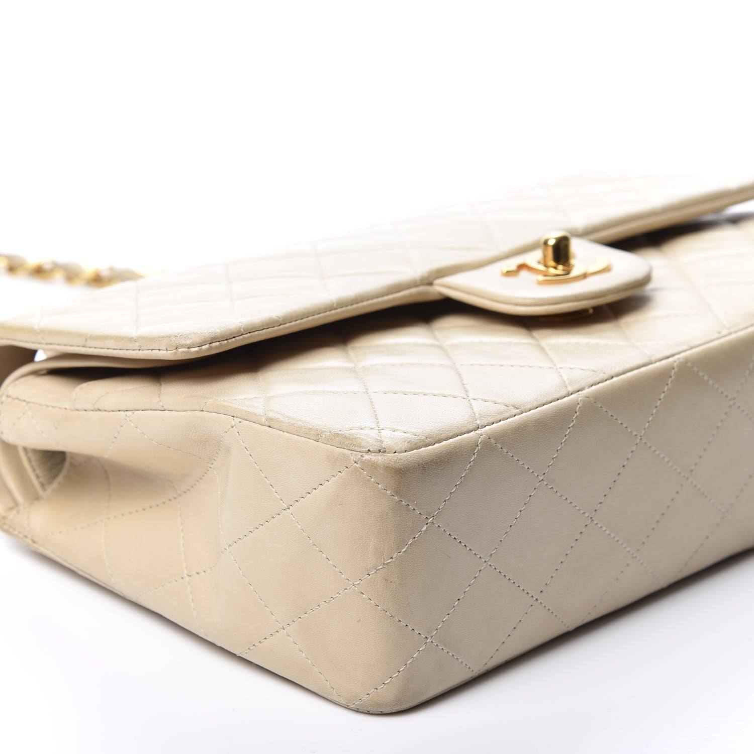 Chanel Lambskin Quilted Medium Double Flap Beige 5 of 11