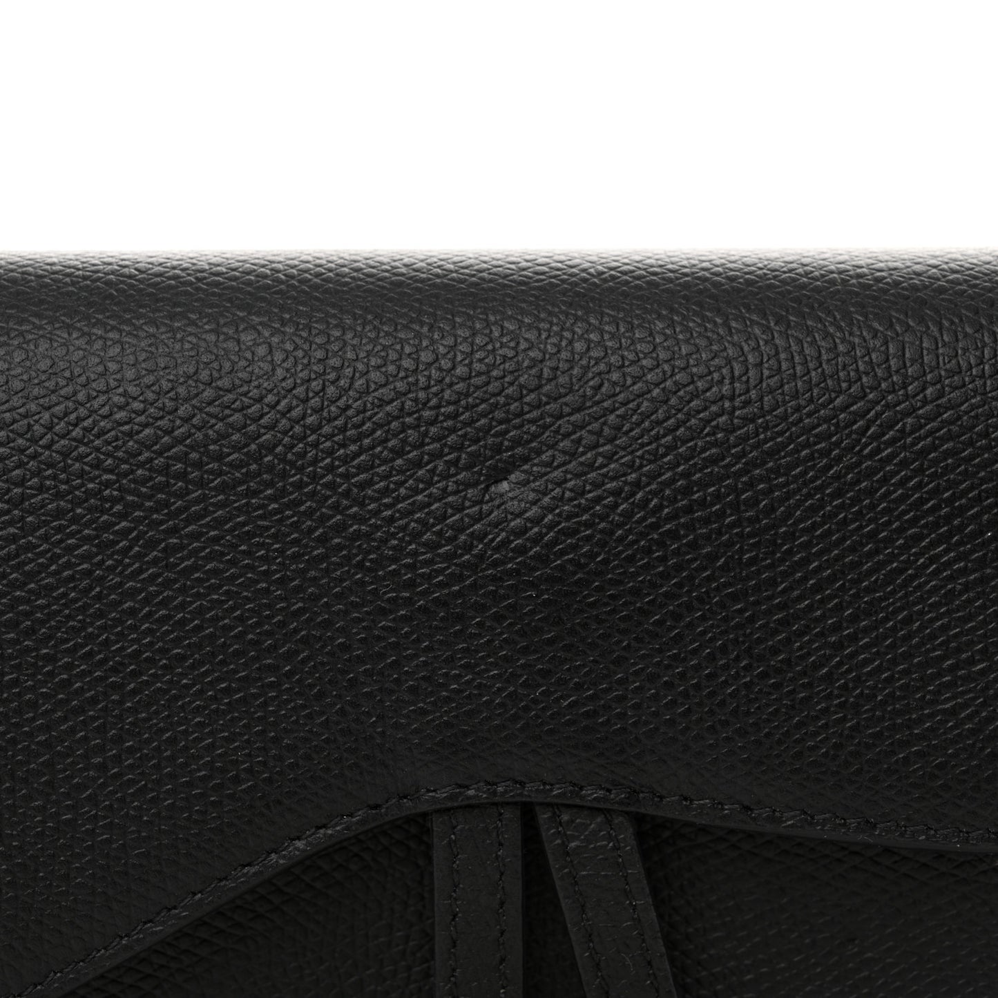 Grained Calfskin Saddle Belt Clutch Black