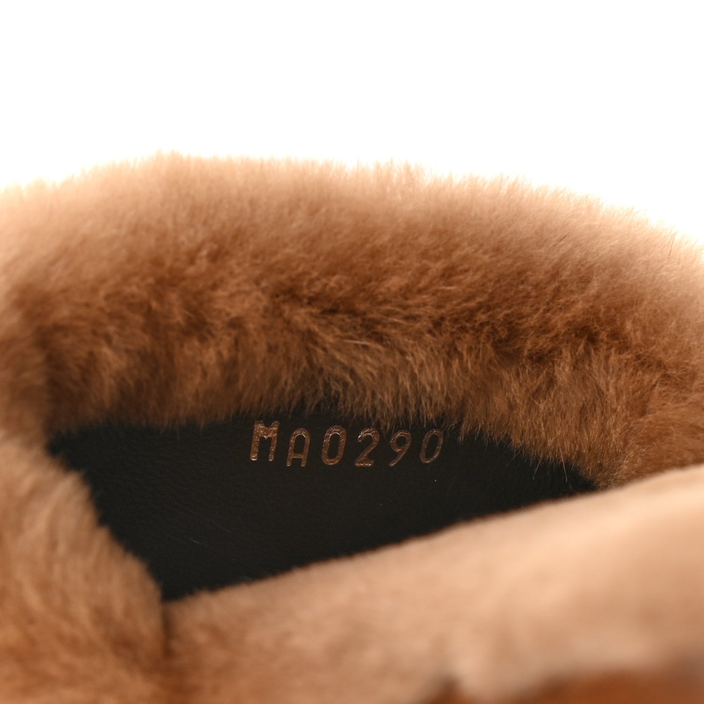 Mink Fur Monogram Lock It Flat Mule 35 Cognac