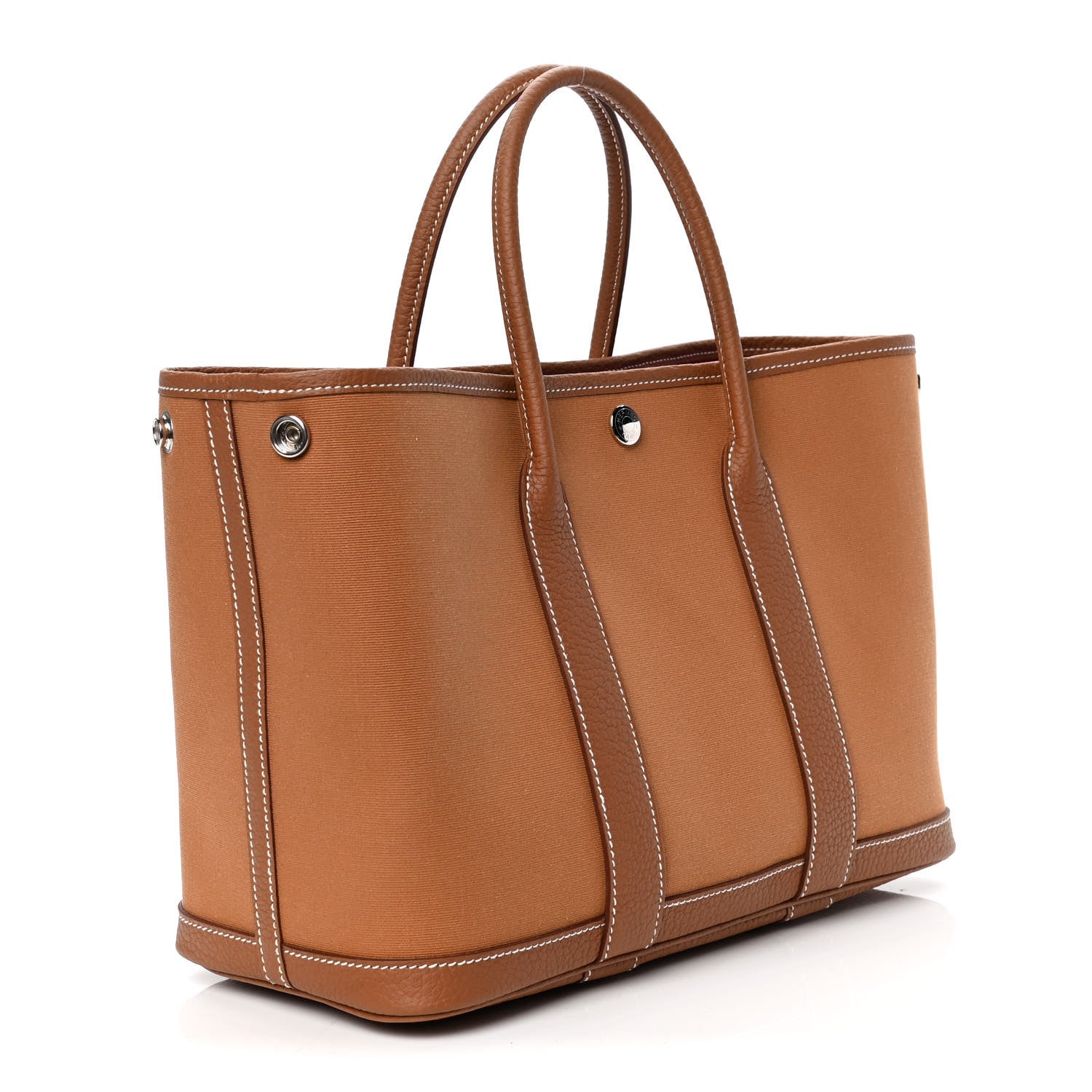 Hermes Toile Militaire Vache Country Verso Garden Party 30 TPM Gold Dune Magnolia 2 of 4