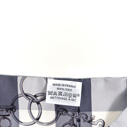 Hermes Silk Mors Et Gourmettes Vichy Twilly Anthracite Menthol White 3 of 4
