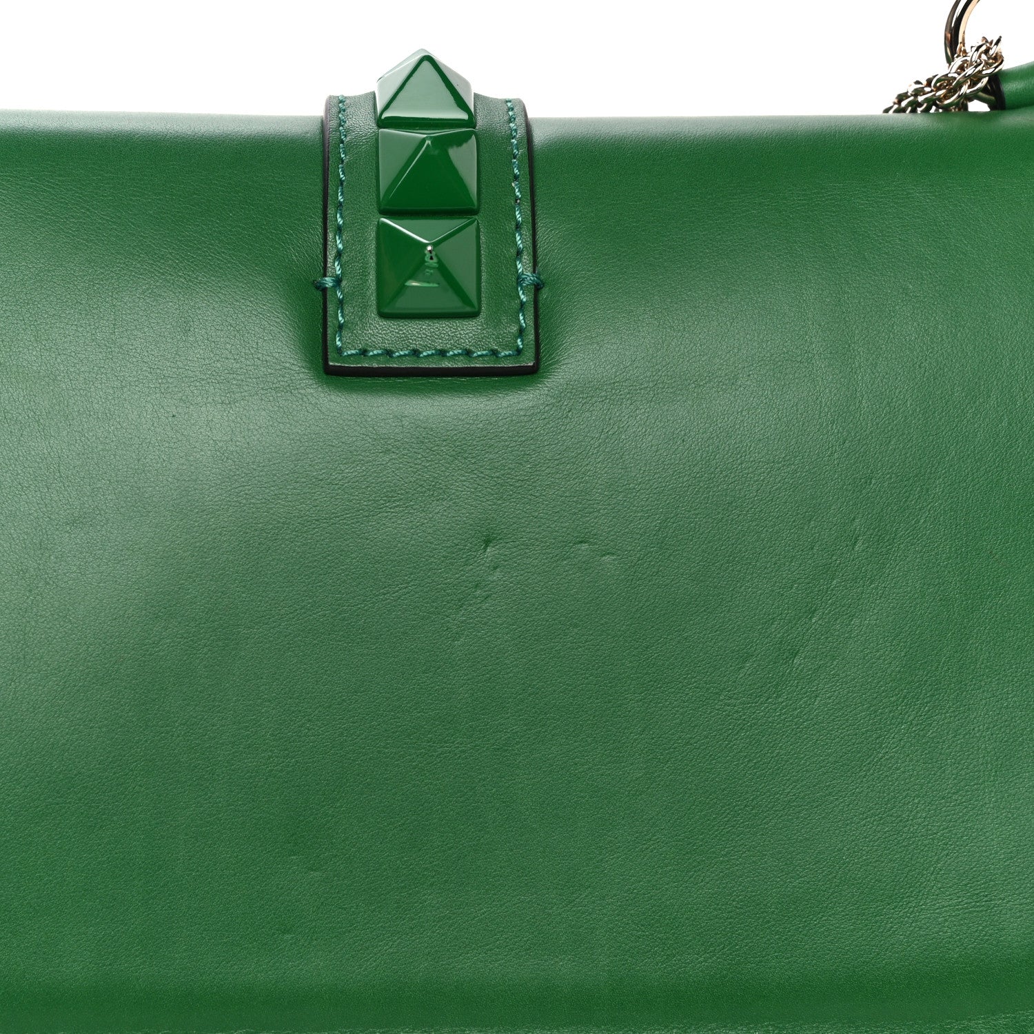Valentino Garavani Vitello Medium Glam Lock Rockstud Flap Pop Green 11 of 14