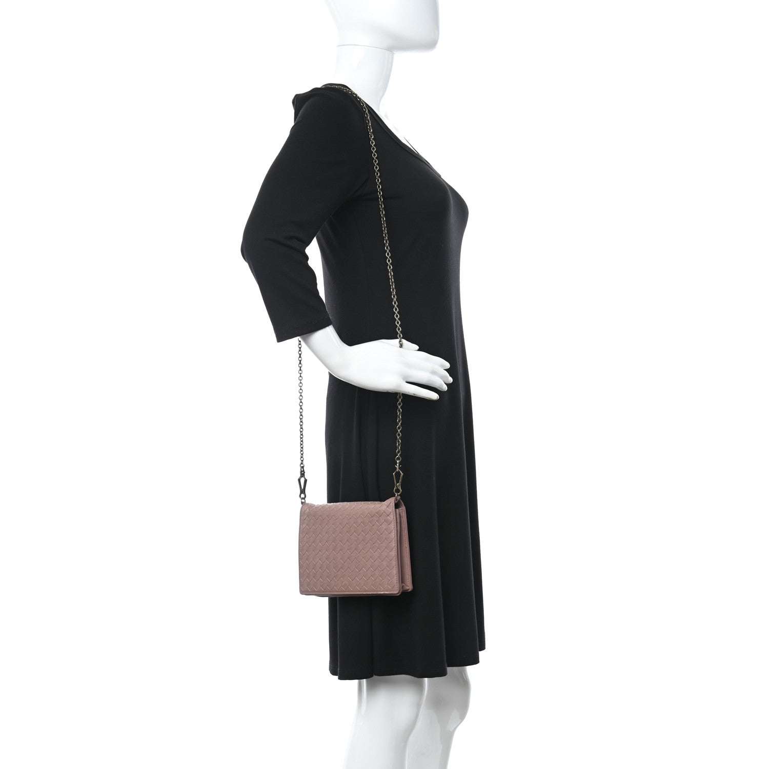 Bottega Veneta Nappa Intrecciato Chain Wallet Deco Rose 2 of 10