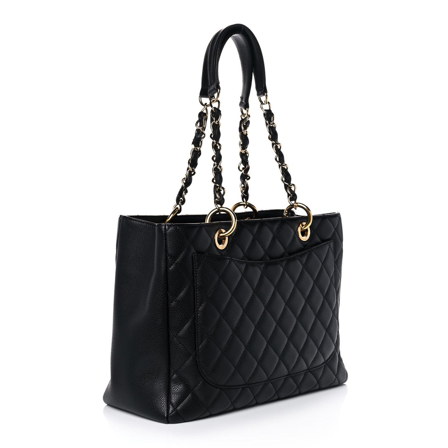 Caviar Quilted Grand Shopping Tote GST Black