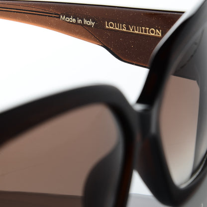 Louis Vuitton Hortensia Cat Eye Sunglasses Z0366W Brown Glitter 5 of 8