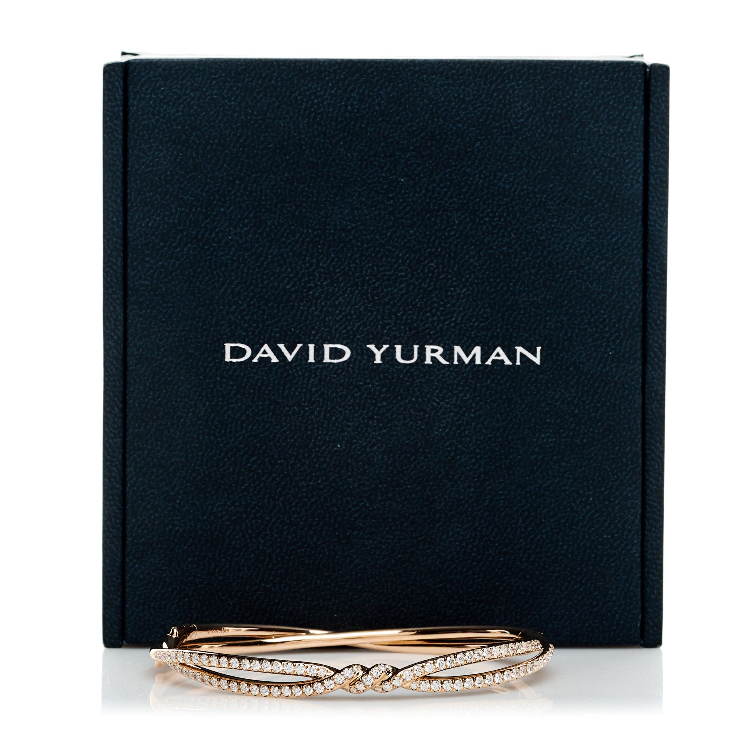 David Yurman 18K Rose Gold Diamond Continuance Twist Pave Bracelet 4 of 4