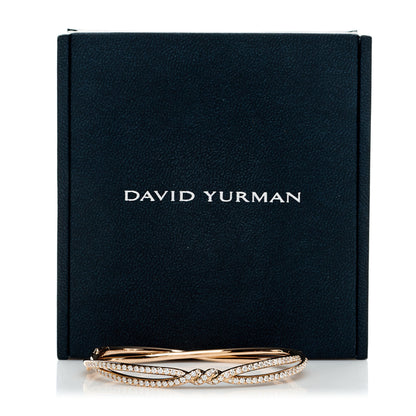 David Yurman 18K Rose Gold Diamond Continuance Twist Pave Bracelet 4 of 4