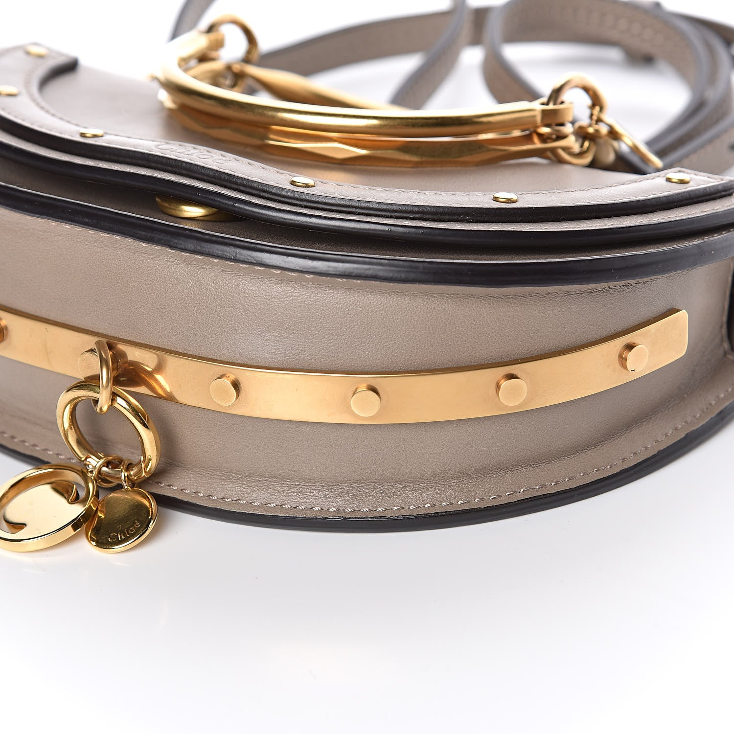 Chloe Calfskin Small Nile Bracelet Minaudiere Bag Motty Grey 8 of 9