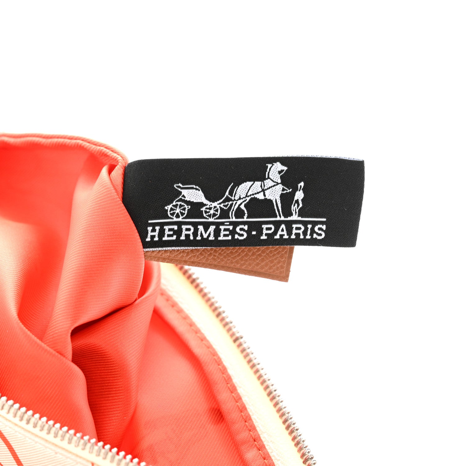 Hermes Technical Silk Ex-Libris Les Parisiennes Silky Pocket Cosmetic Case Geranium Nata Gold 6 of 7