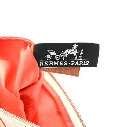 Hermes Technical Silk Ex-Libris Les Parisiennes Silky Pocket Cosmetic Case Geranium Nata Gold 6 of 7