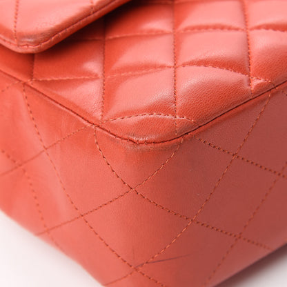 Chanel Lambskin Quilted Medium Double Flap Orange 9 of 21