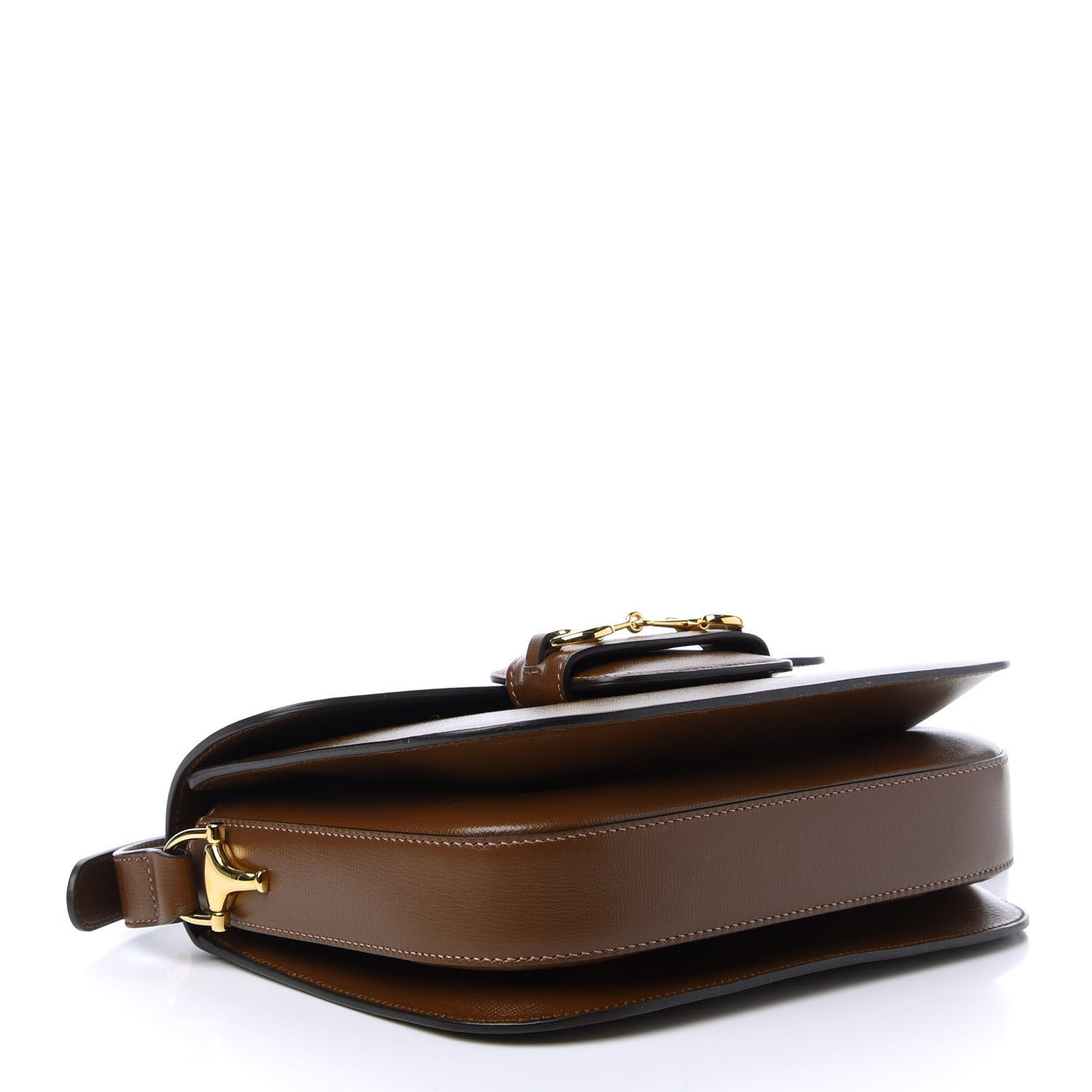 Azalea Calfskin Horsebit 1955 Shoulder Bag Brown Sugar