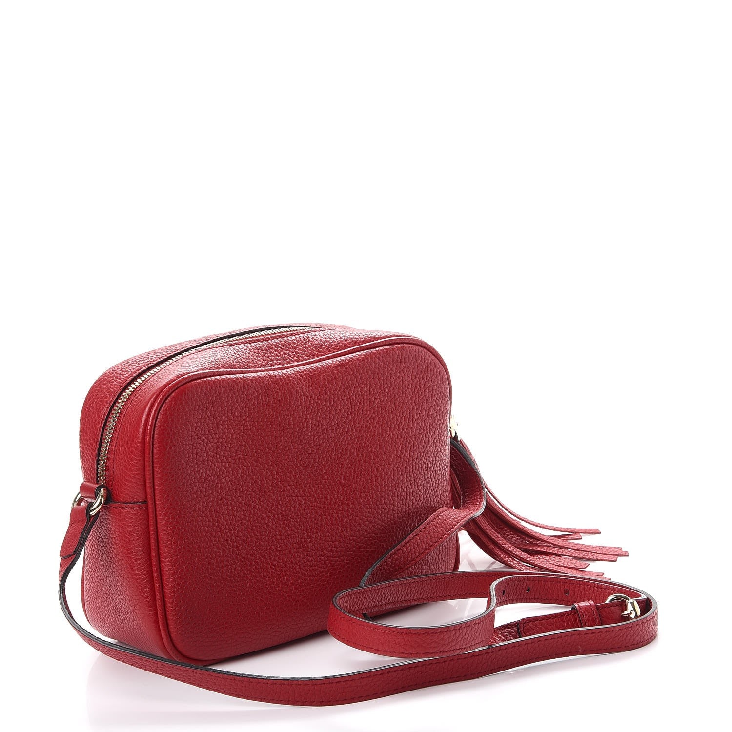 Gucci Pebbled Calfskin Small Soho Disco Bag Tabasco Red 3 of 8