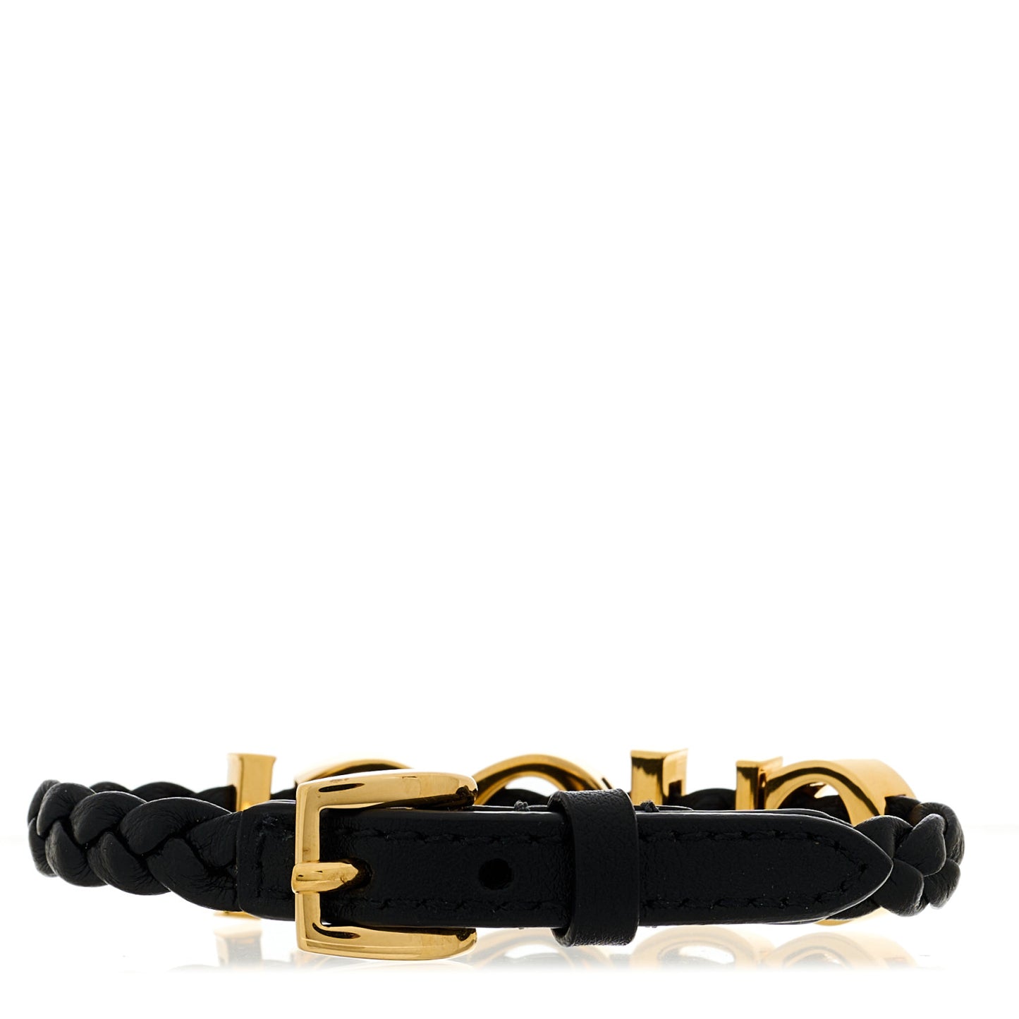 Calfskin Logo Bracelet S Black