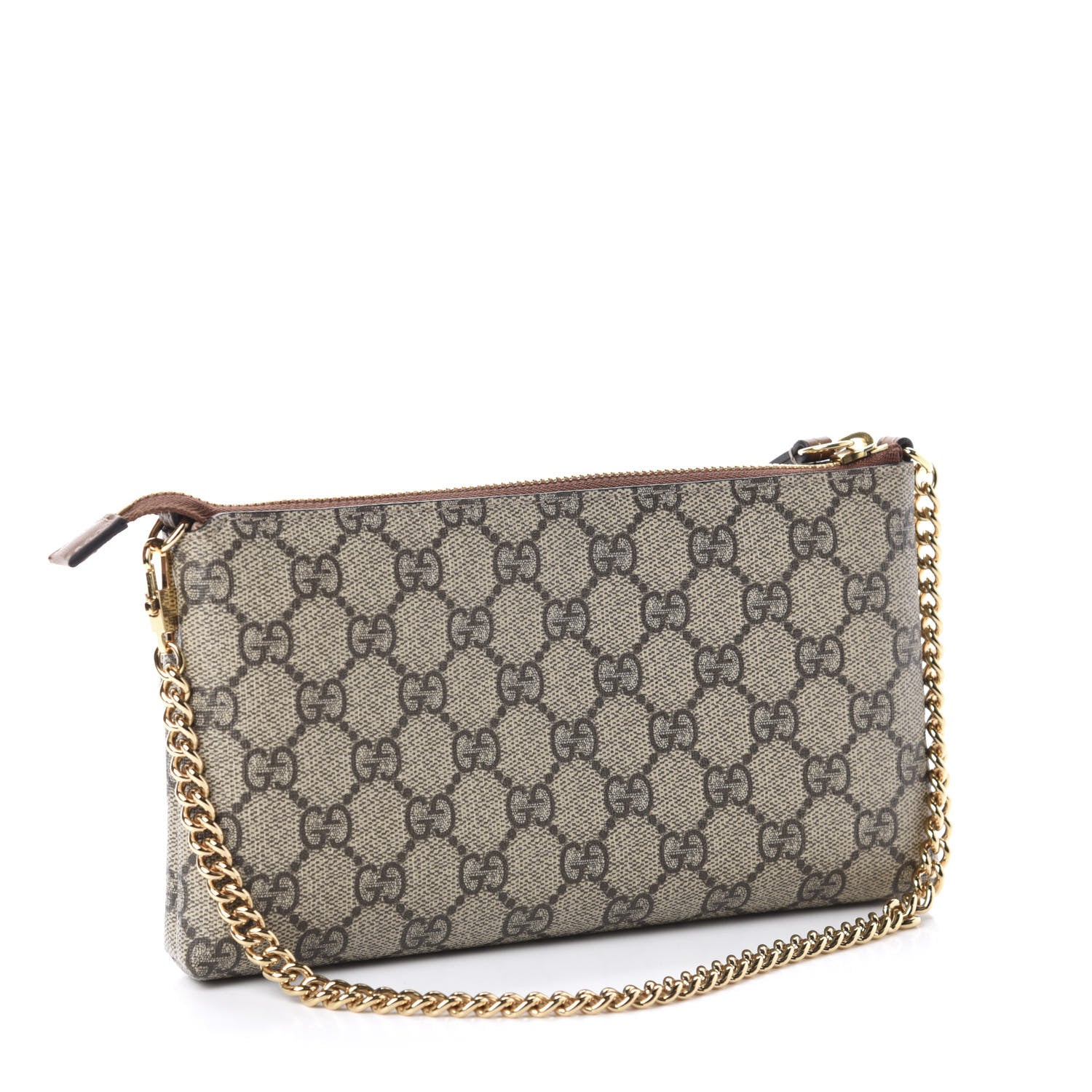 Gucci GG Supreme Monogram Embroidered Flower Chain Wrist Wallet 3 of 10