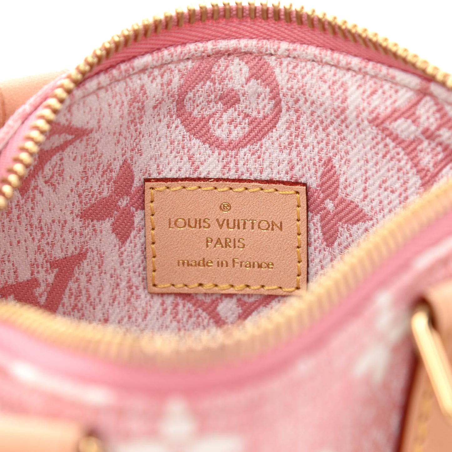 Monogram Jacquard Denim Nano Speedy Bandouliere Pink