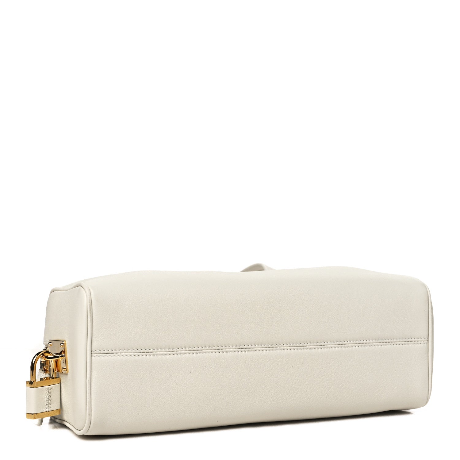 Prada Soft Grain Medium Top Handle Bag With Padlock Bianco 4 of 9