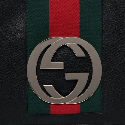 Gucci Pebbled Calfskin Web Blondie Hobo Black 8 of 12