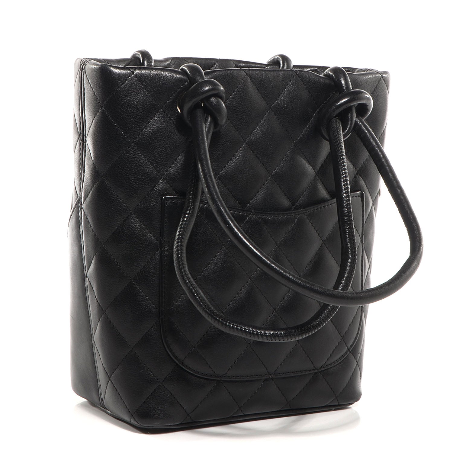 Chanel Calfskin Quilted Small Cambon Tote Black White 3 of 7