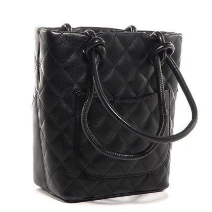 Chanel Calfskin Quilted Small Cambon Tote Black White 3 of 7