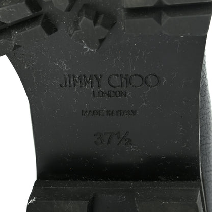 Jimmy Choo Calfskin Crystal Piper Combat Boots 37.5 Black 6 of 7