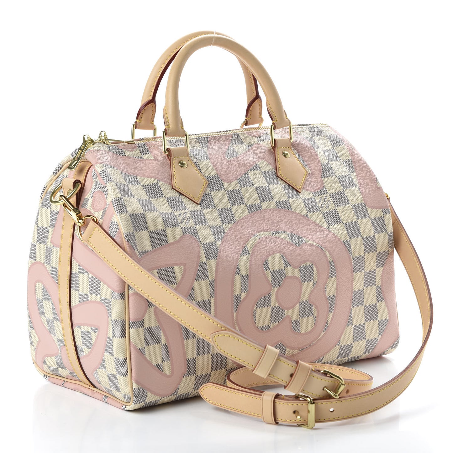Damier Azur Tahitienne Speedy Bandouliere 30 Rose Ballerine