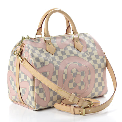 Louis Vuitton Damier Azur Tahitienne Speedy Bandouliere 30 Rose Ballerine 3 of 10