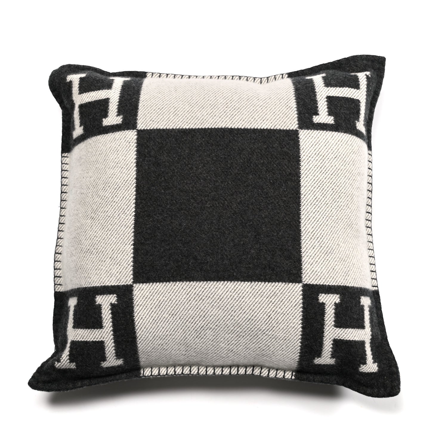 Wool Cashmere Avalon Pillow PM Ecru Gris Fonce