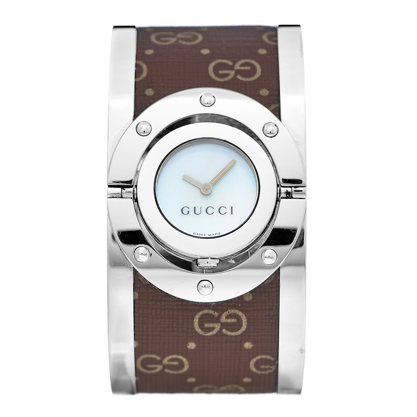 Stainless Steel Canvas Mother of Pearl 33mm Twirl Monogram Quartz Watch