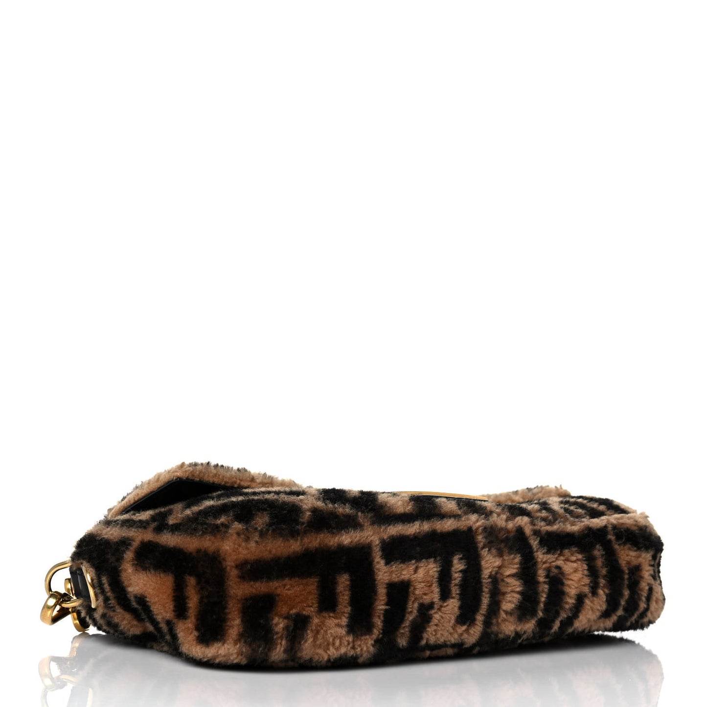 Shearling Vitello Dolce Macro FF 1974 Baguette Tobacco Black