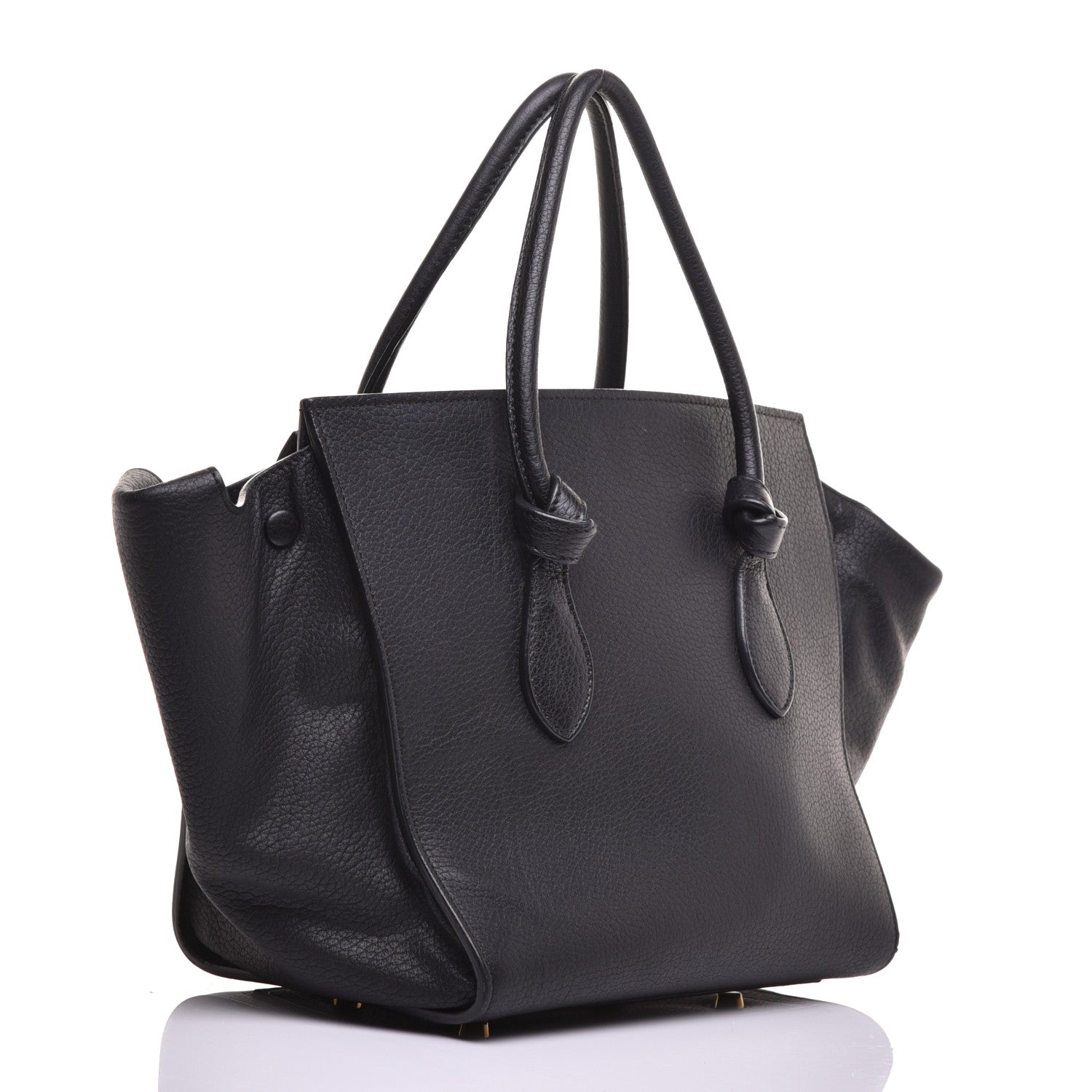 Celine Crisped Calfskin Small Tie Knot Tote Black 3 of 8