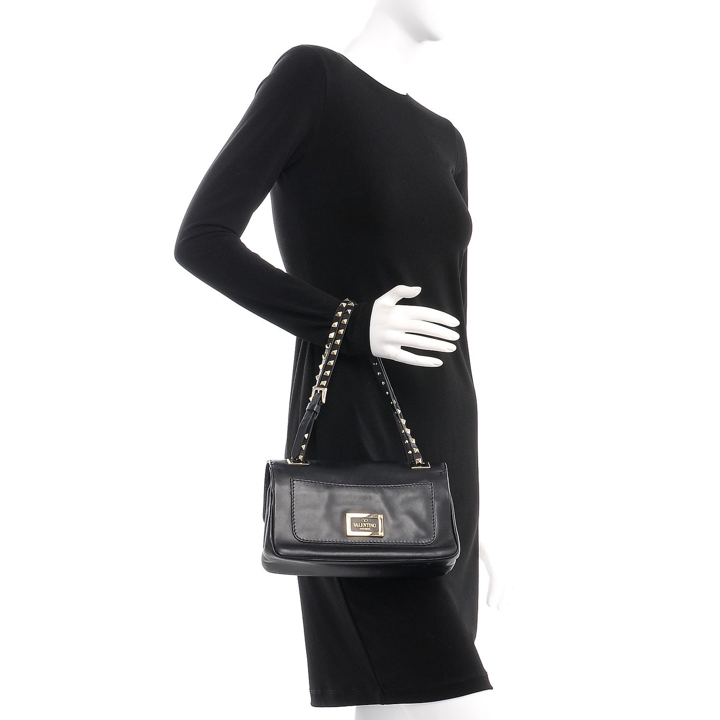 Vinyl Graphic Edge Flap Bag Black