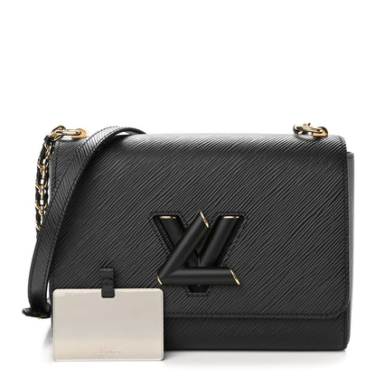 Louis Vuitton Epi Twist Shoulder Bag MM Matte Black Gold 1 of 10