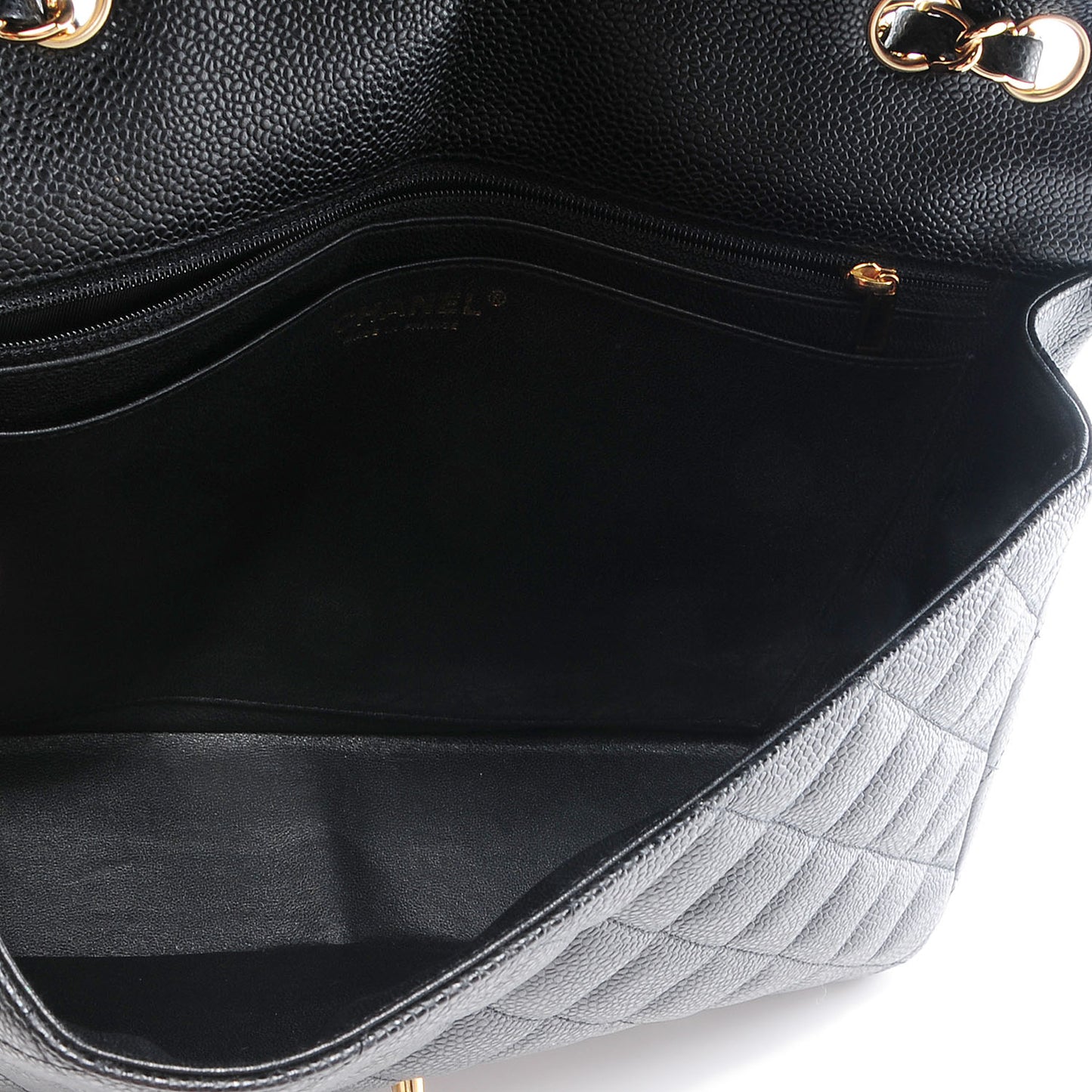 Caviar Jumbo Single Flap Black