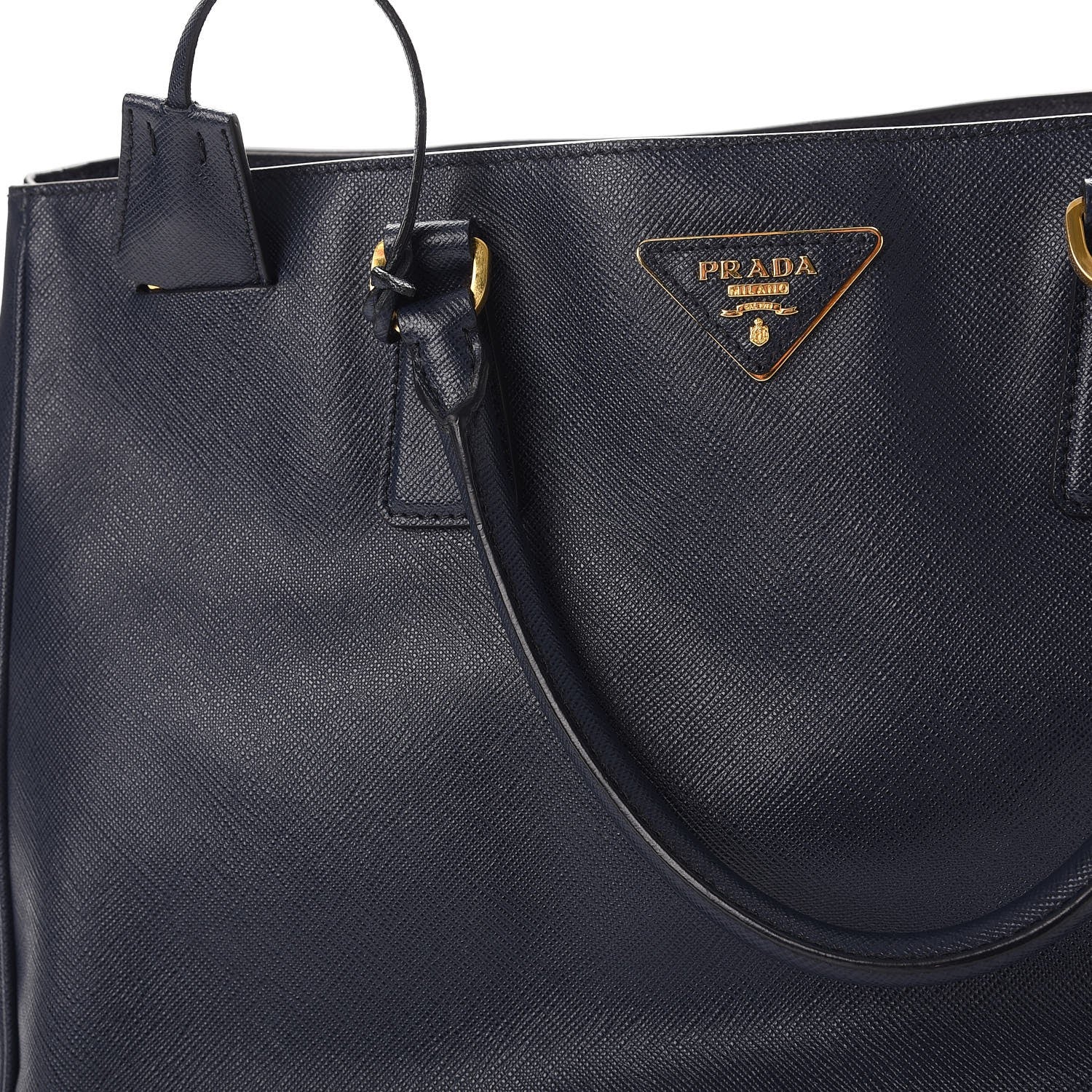 Prada Saffiano Lux Medium Tote Baltico 16 of 20