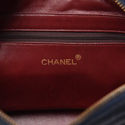 Chanel Lambskin Quilted Camera Case Navy Blue 6 of 13