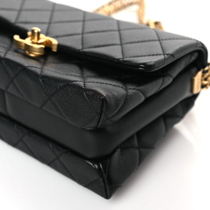 Chanel Calfskin Quilted Mini Chain Strap Flap Black 9 of 9