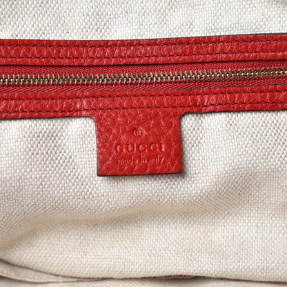 Gucci Pebbled Calfskin Medium Soho Shoulder Bag Red 6 of 19
