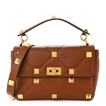 Valentino Garavani Grained Calfskin Large Roman Stud Shoulder Bag Selleria 1 of 10