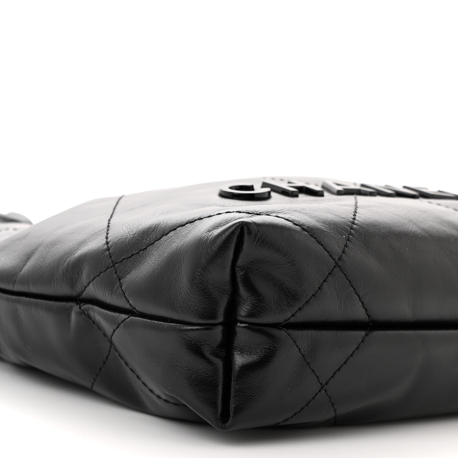 Chanel Shiny Calfskin Quilted Monochrome Mini Chanel 22 Black 9 of 10