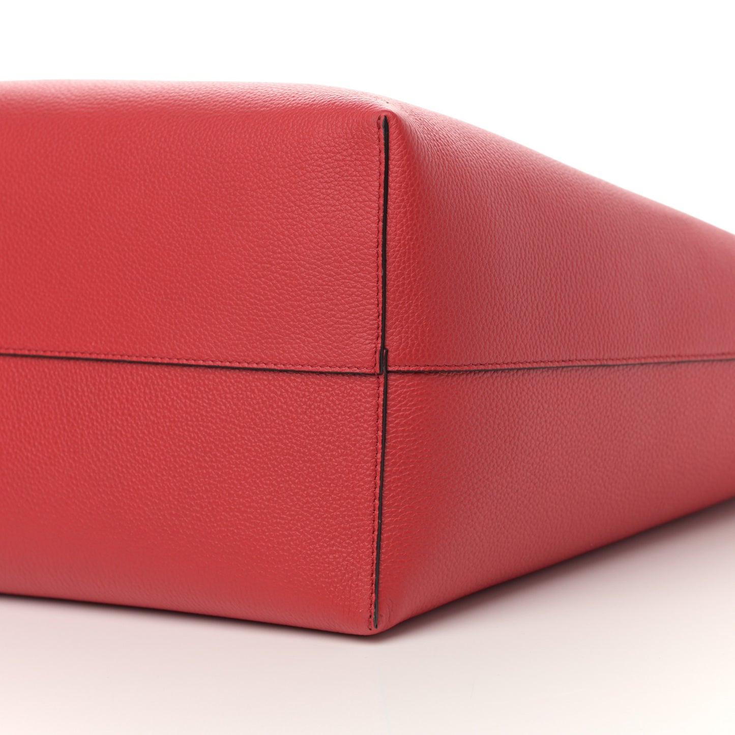 Grained Calfskin Skull Open Shopper Tote Red