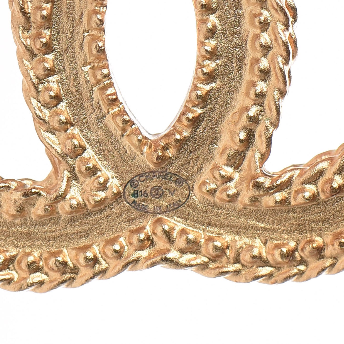CC Drop Earrings Matte Gold