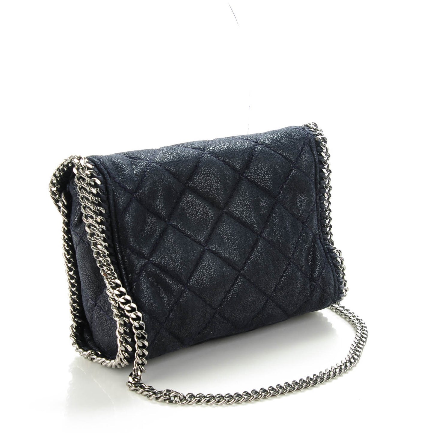 Shaggy Deer Quilted Mini Falabella Shoulder Bag Black