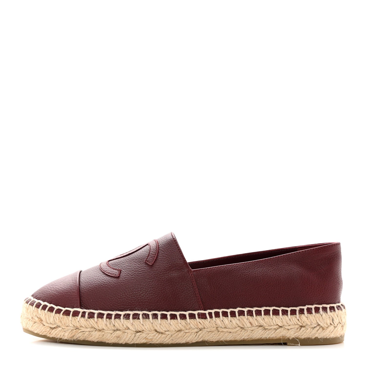 Chanel Lambskin CC Espadrilles 39 Burgundy 1 of 11