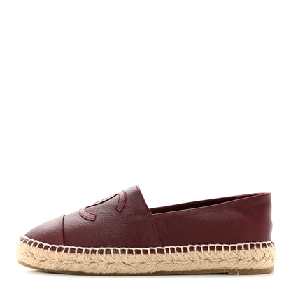 Chanel Lambskin CC Espadrilles 39 Burgundy 1 of 11