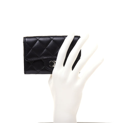 Chanel Lambskin Quilted Flap Card Holder Black 2 of 12